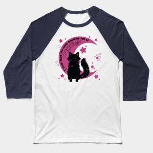 World filled with cats [maine coon] Baseball T-Shirt